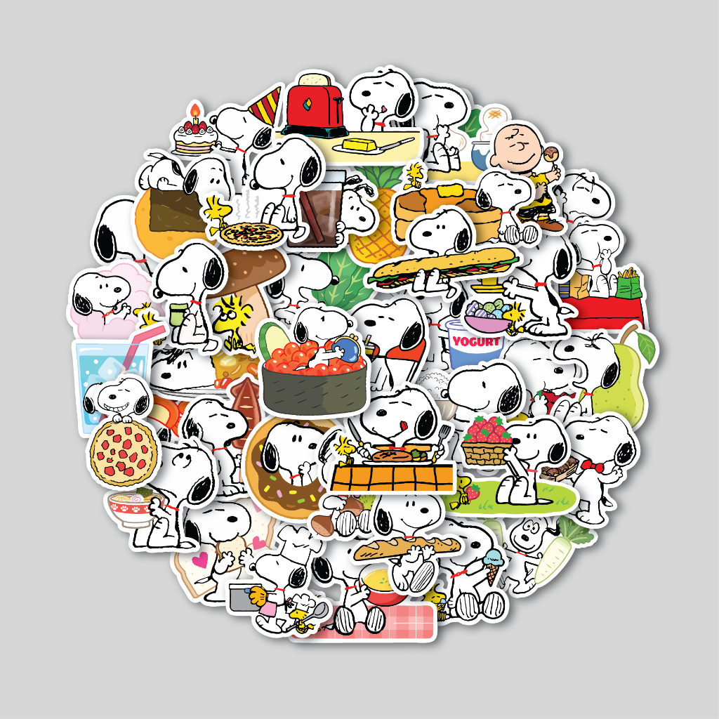 

STICKER PACK FOODIE SNOOPY | STICKER TUMBLR | STIKER LAPTOP KOPER HELM