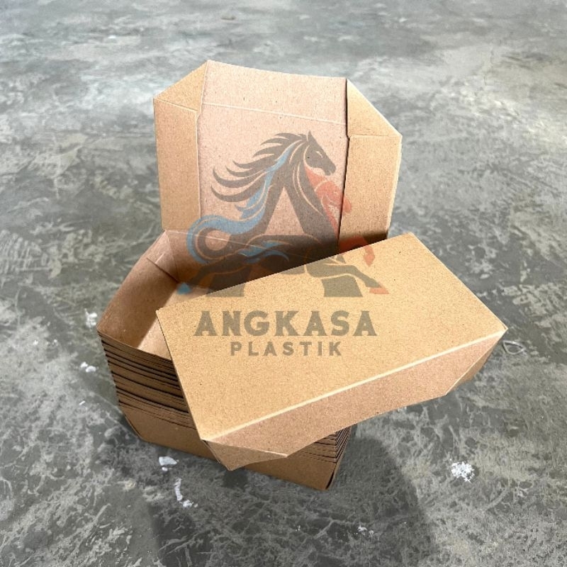 paper lunch box kraft uk M / kotak nasi tebal / paper lunch box / paper box / kotak nasi coklat / pa
