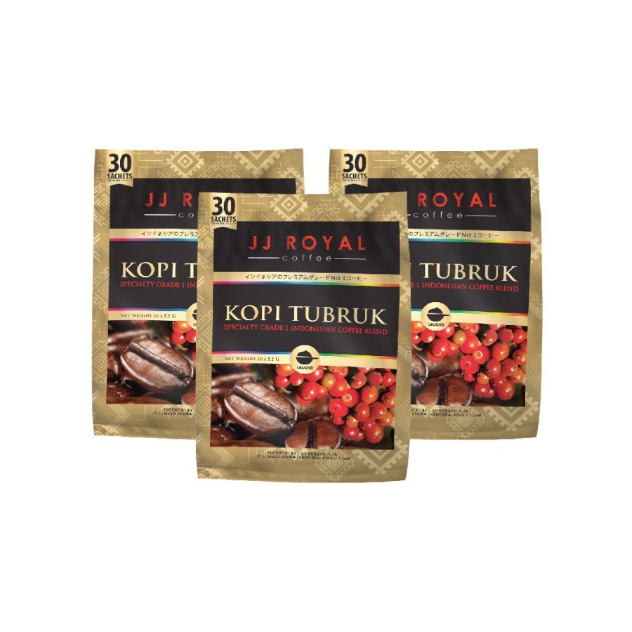 Bundling 3 Coffee/Kopi JJ Royal Kopi Tubruk Bulk Bag 30 Sachets