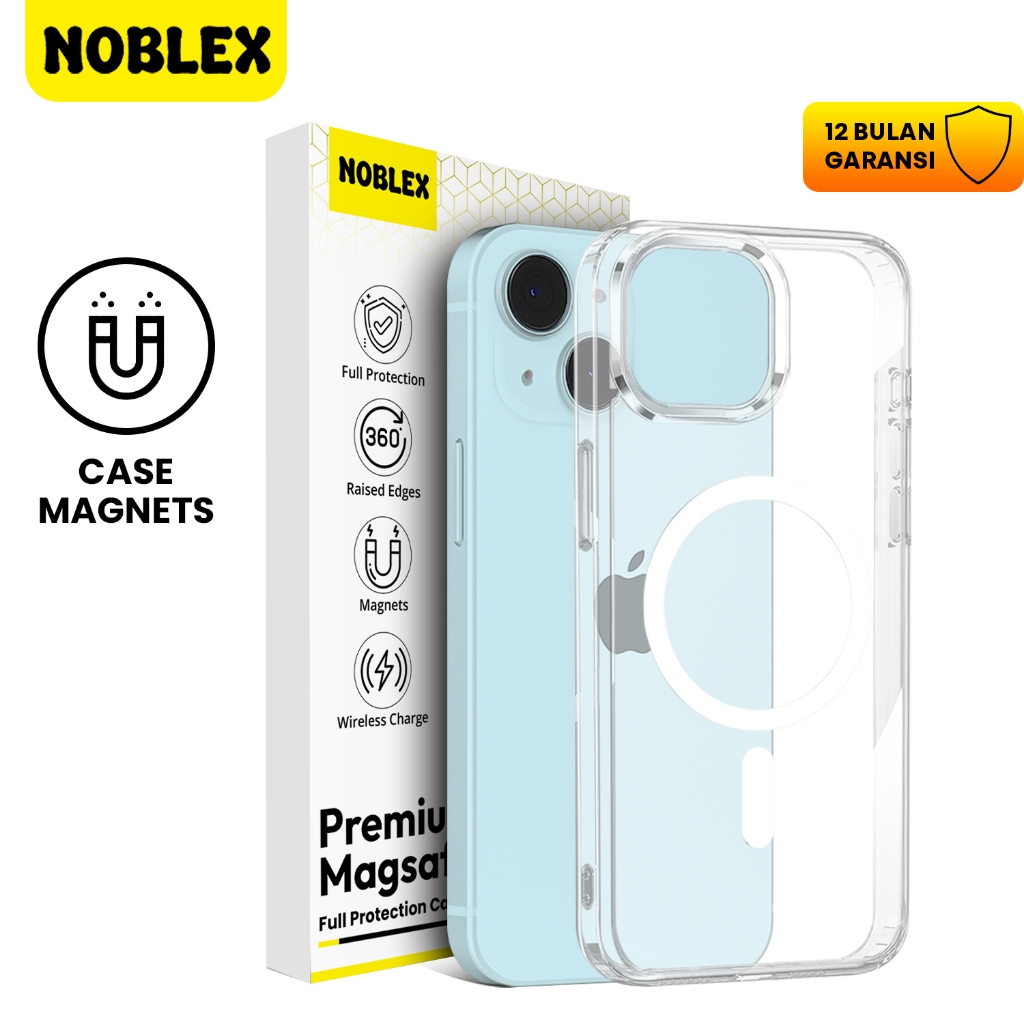 Noblex Magnetic Case Magsafe for iPhone 14 Pro Casing Anti Crack Anti Kuning for iPhone Magnetic Wir