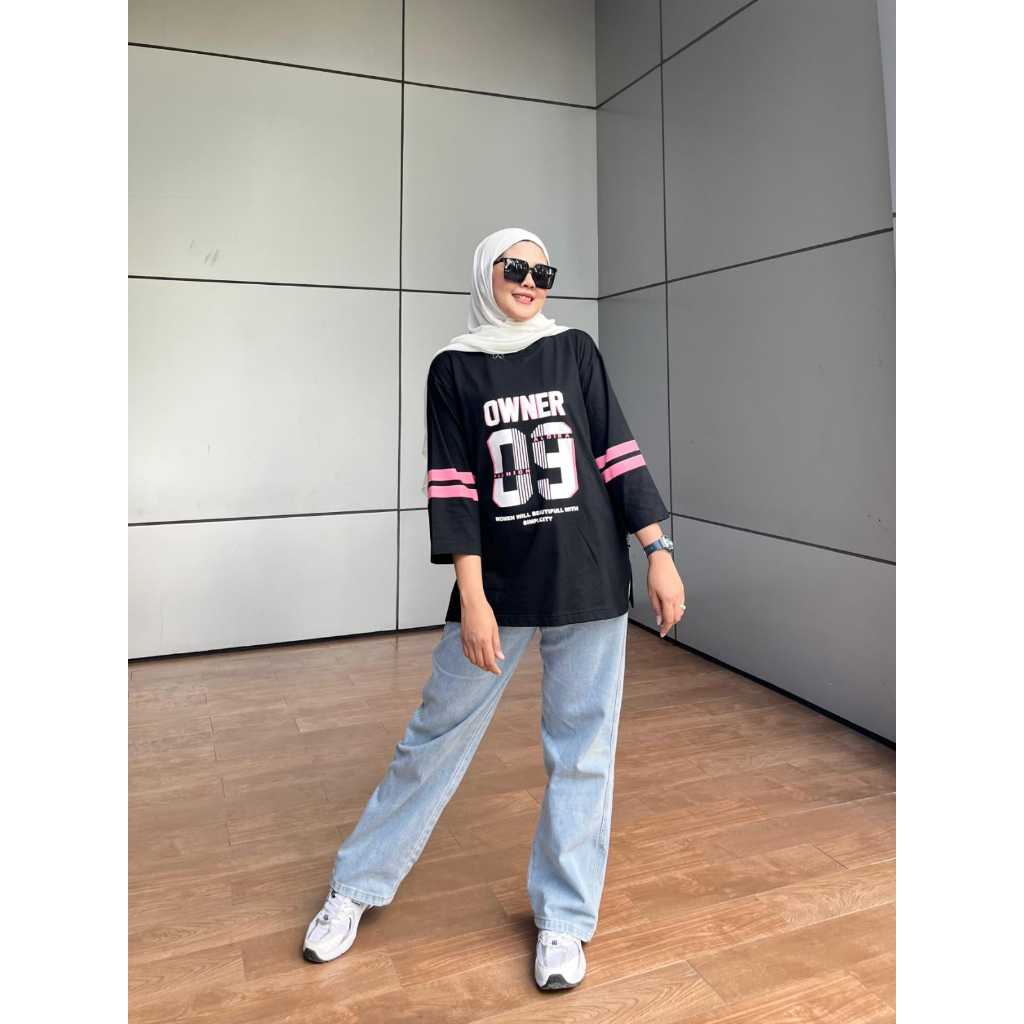 Kaos Jersey Baseball Oversize Terbaru Aldira / Atasan / Kaos Wanita / Jersey