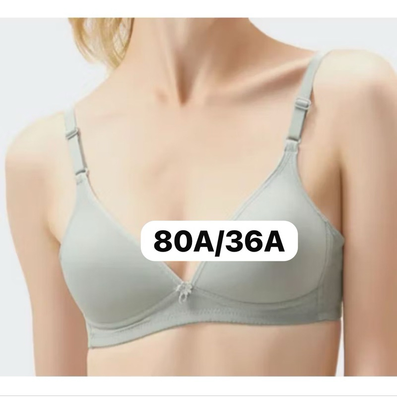 Felancy Grey Bra Comfort bra pad camisole lingerie padded bralette bra pakaian dalam abu abu size 36
