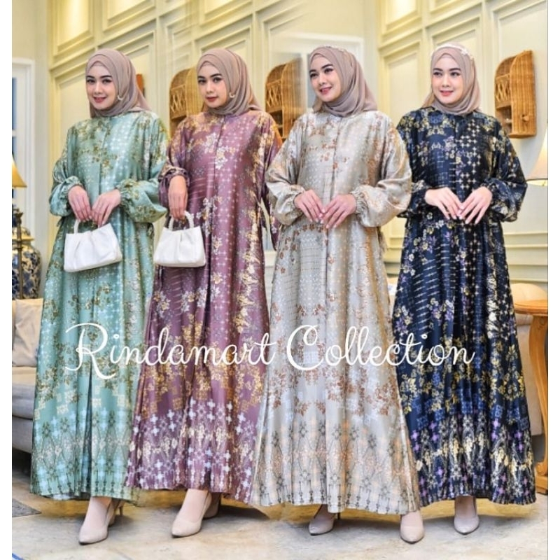 Gamis Maxmara Silk Premium motif salsa/Dress Pesta/Gamis Motif Terbaru
