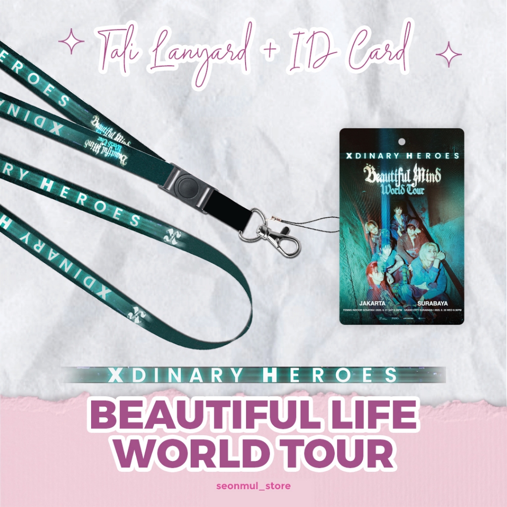 LANYARD + ID CARD XDINARY HEROES BEAUTIFUL LIFE IN JAKARTA/ IDCARD XDINARY HEROES / PC CARD HOLDER X
