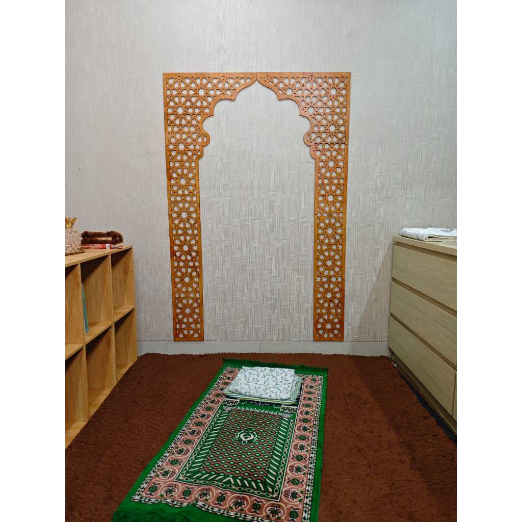 Mihrab Mushola Motif Kubah Bintang Kecil Dekorasi Hiasan Dinding