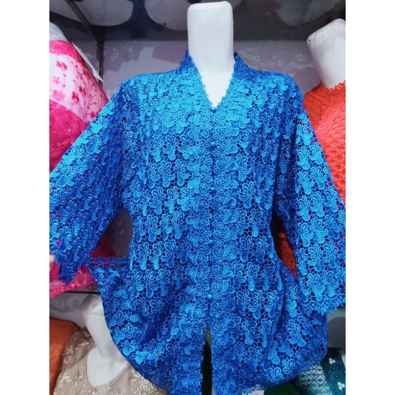 BAJU KEBAYA IMPORT BROKAT BANGKOK BROKAT HOKI OKY LENGAN 7/8 WARNA PINK FANTA BIRU HIJAU FANTA SIZE 