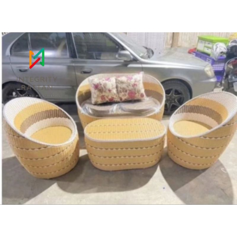 Sofa Rotan Gentong Putri Sintetis Minimalis - Pilihan Warna Tersedia - Furniture