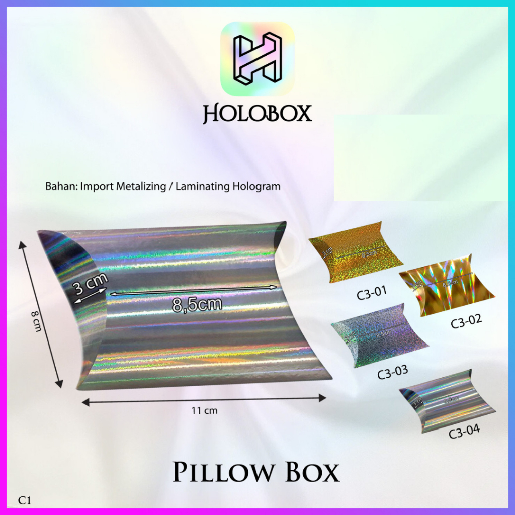 

Kotak Pillow | Souvenir Box| Kotak Hadiah Hologram (11x8x3)