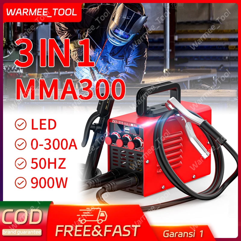 WARMEE mesin las listrik LED MMA300 900watt alat las listrik 120A 220V las listrik mini