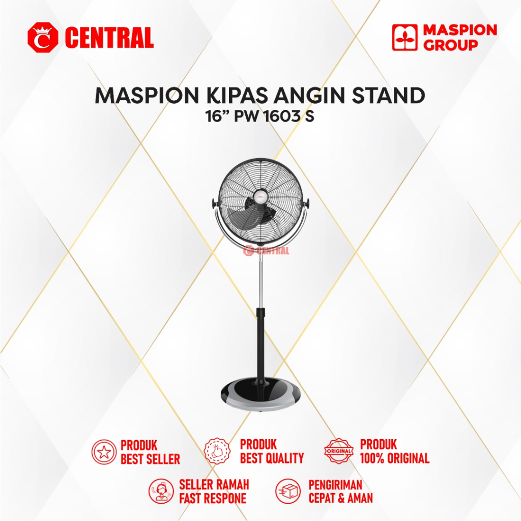 KIPAS ANGIN MASPION BERDIRI 16" PW-1603S PW 1603S 16INCH BERGARANSI