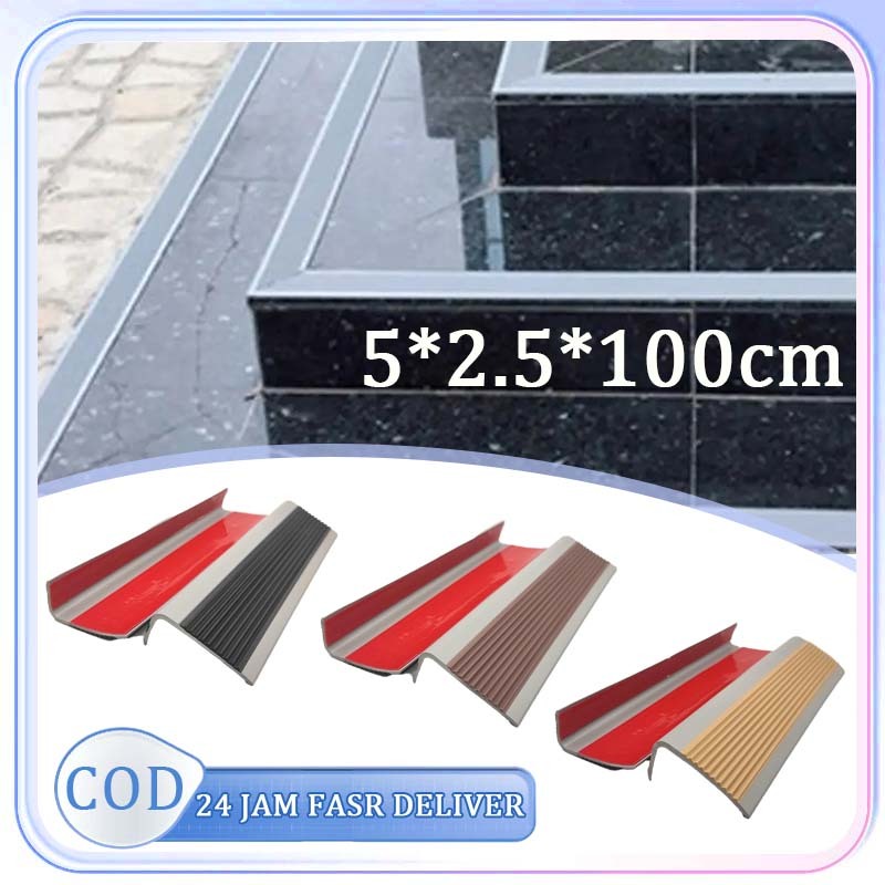 1m * 5cm Lis Tangga Pengaman Anti Slip Anti Slip Tangga Keramik Pelindung Tangga Karet Dengan Pereka