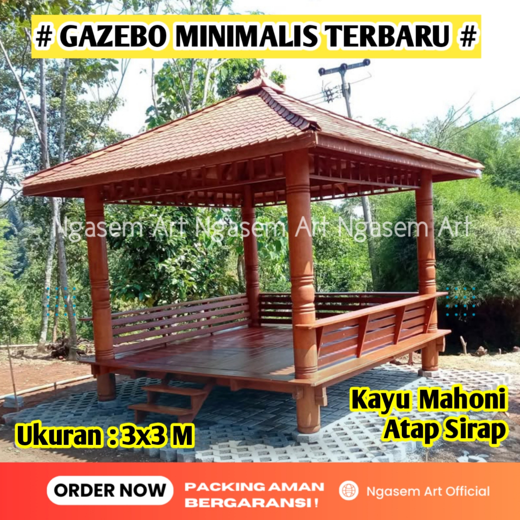 GASEBO SAUNG SOKO BRUBUTAN l GAZEBO MODEL MINIMALIS TERBARU