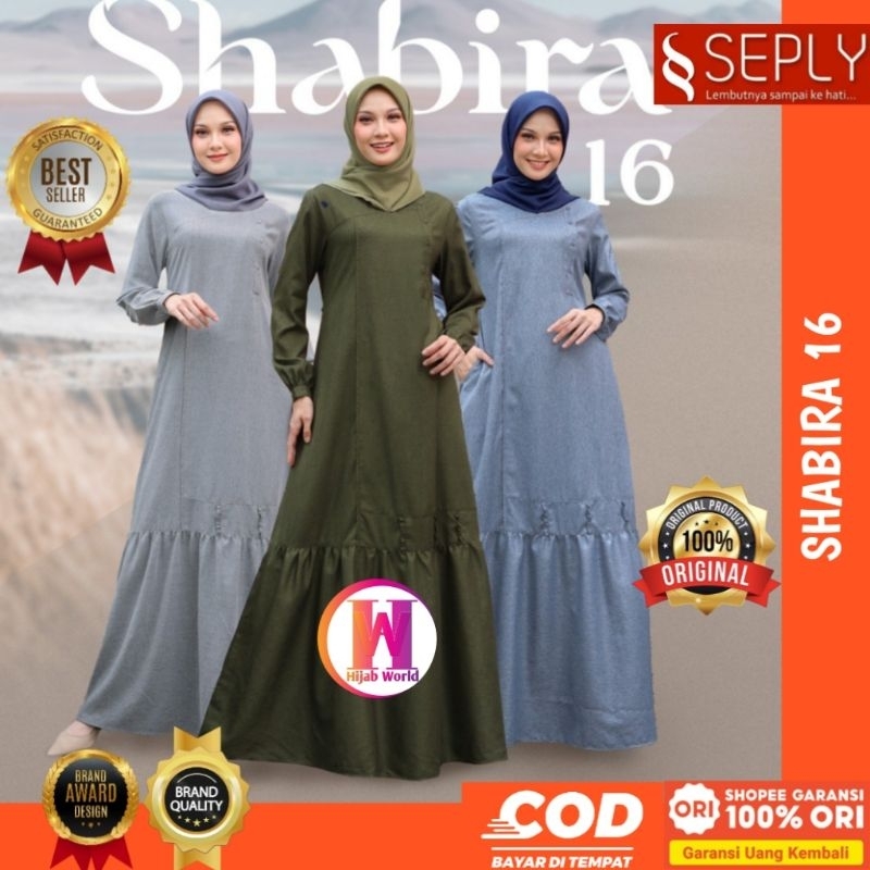 Seply Gamis Shabira 16 Seply Original - Baju Gamis Polos - Baju Gamis Toyobo - Gamis Simple Elegan -