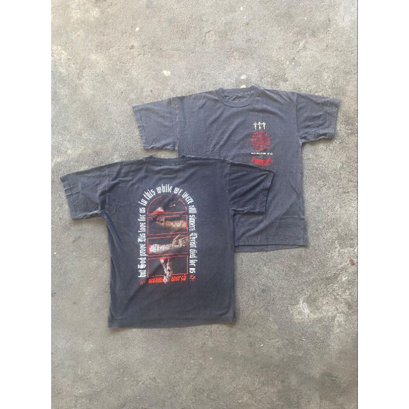 Metanoia Merch Bad Omens x Romans 5:8 (Faded black)