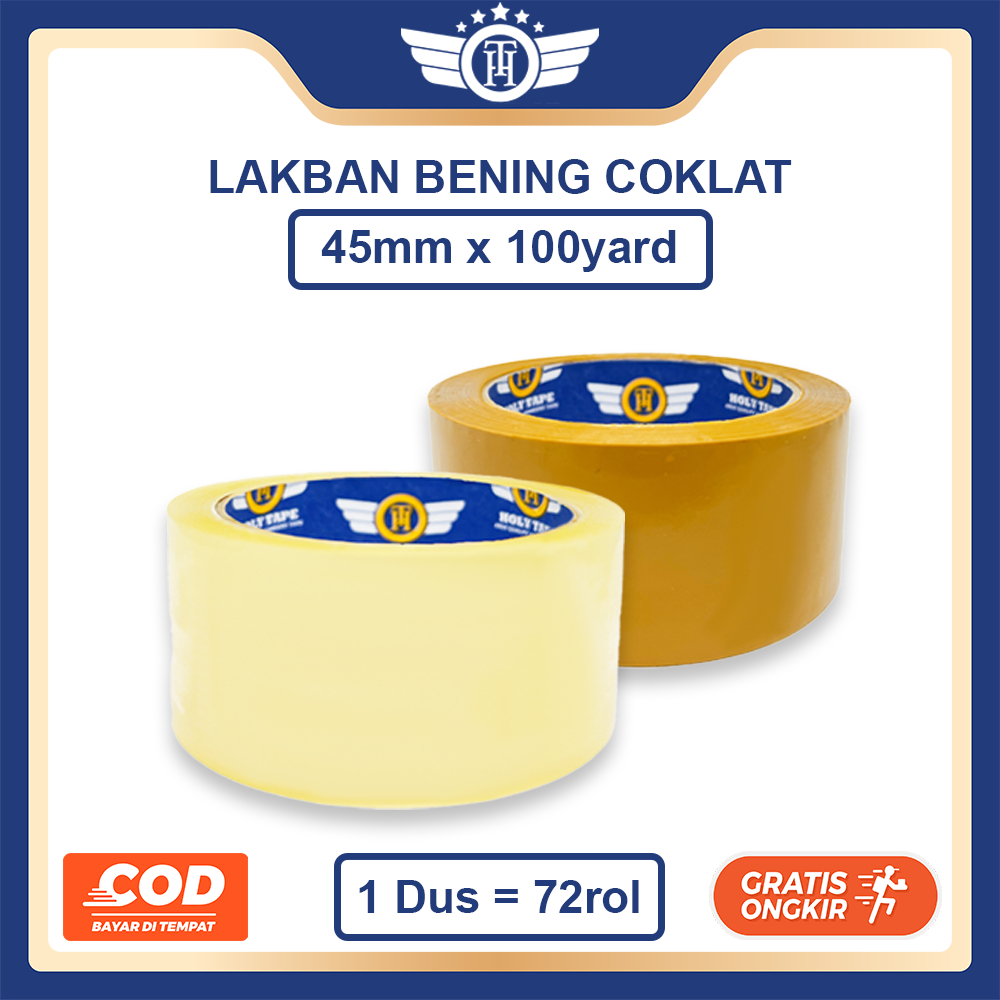 

LAKBAN BENING COKLAT 100 YARD x 45 MM HOLYTAPE KUALITAS DAIMARU