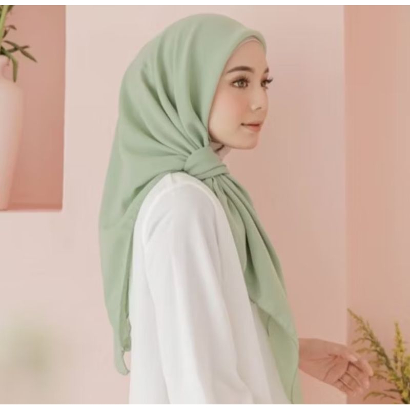 Bella Square Premium SAGE GREEN || uk 110 x 110 || HIJAB ANTI LETOY