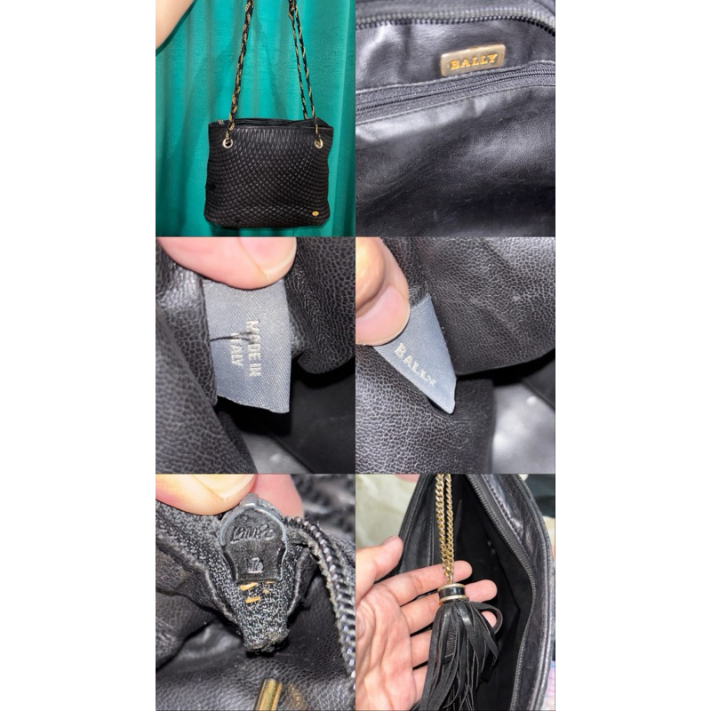 bally shoulder bag full leather authentic preloved