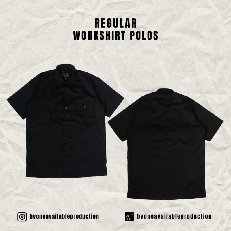 Workshirt Kemeja Polos - Workshirt Polos - Kemeja polos - Workshirt Hitam - Kemeja Polos Pendek - Ke