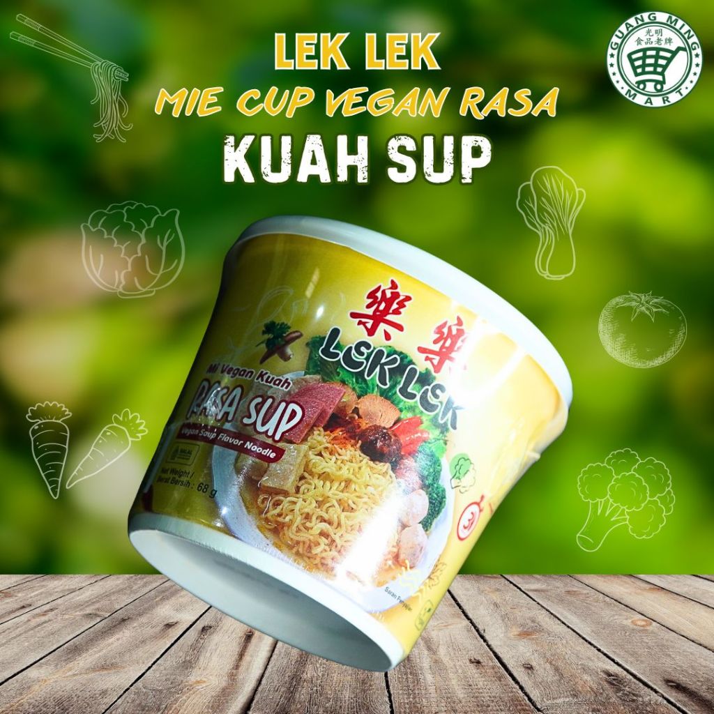 

Mie Cup Lek Lek Vegan Rasa Kuah Sup / Vegan Soup Flavor Noodle