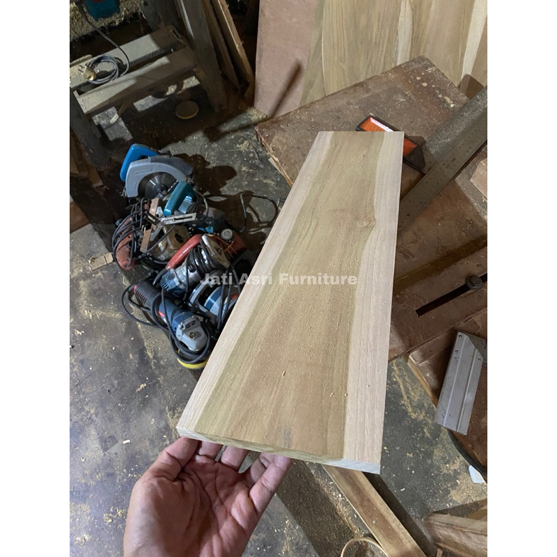 Papan Kayu Jati Asli 12x1,5x70 cm