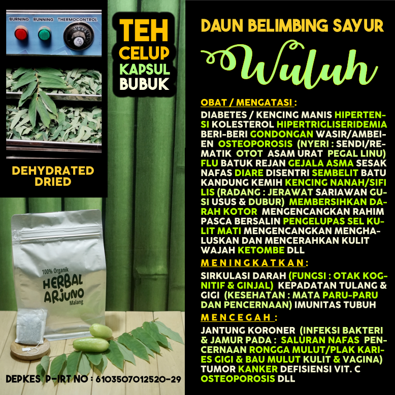 

Dehydrated Dried Teh Celup Kapsul Bubuk Daun Belimbing Wuluh Sayur Obat Hipertensi Diabetes Osteoporosis Asma Sesak Nafas Kolesterol Gondongan Rematik Radang Dubur Usus Sifilis Wasir Beri Beri Pembersih Darah Rahim Tinggi Menghaluskan Kulit Herbal Alami