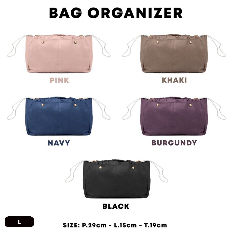 TERMURAH Japan Yonben Bag Organizer Tali Serut Size L / HBO / Bag in bag / Dalaman tas / Bag Inner /