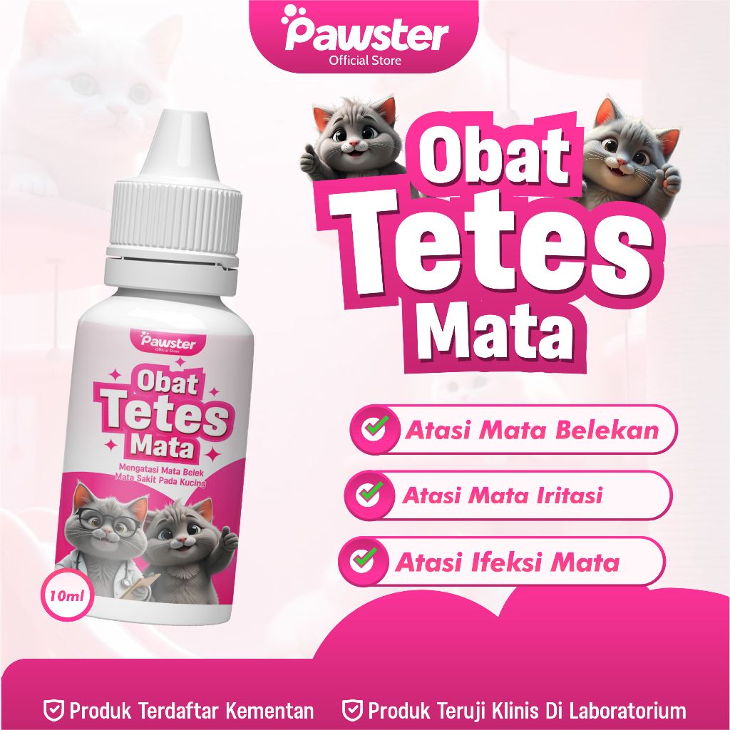 Pawster Obat Tetes Mata - Atasi Mata Kucing Iritasi - Mata Kucing Belekan Ampuh - Original