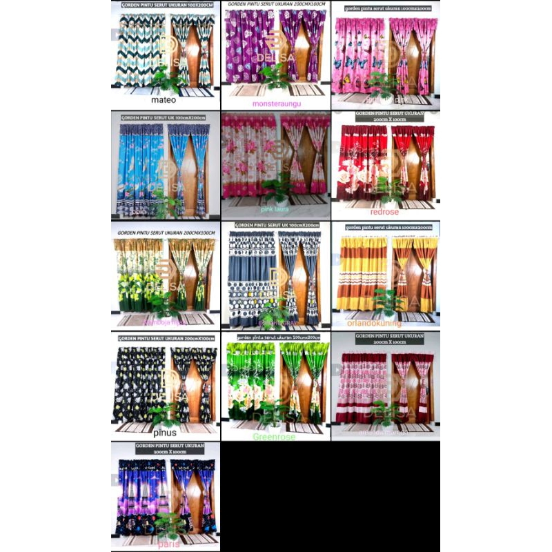 Gorden Pintu Atau Gorden Jendela Ukuran 100x200 Model Serut