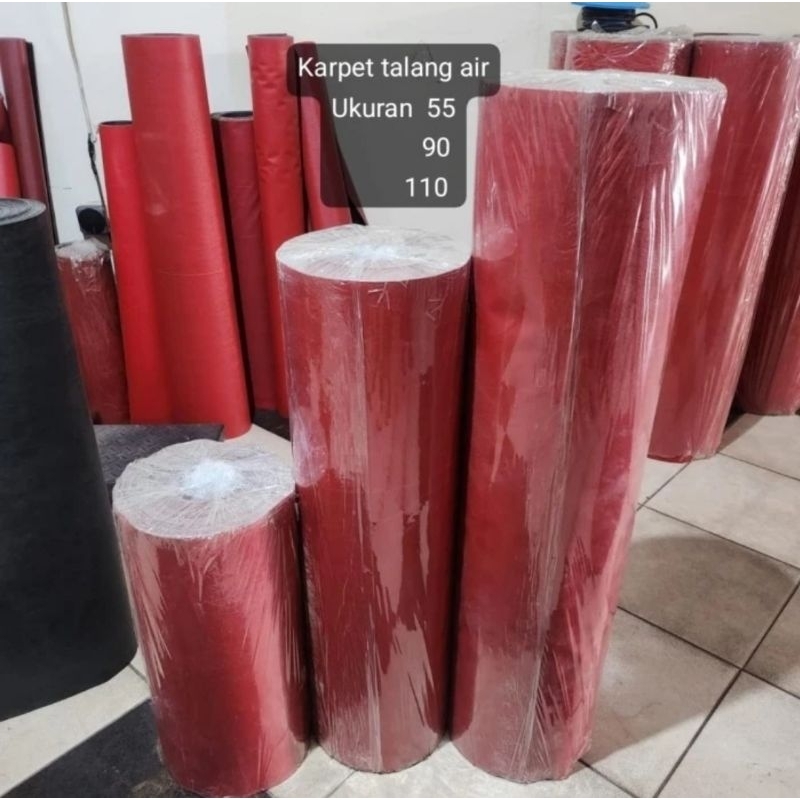 Karpet Talang Air Meteran Ukuran 55cm / Karpet Talang Merah Hitam