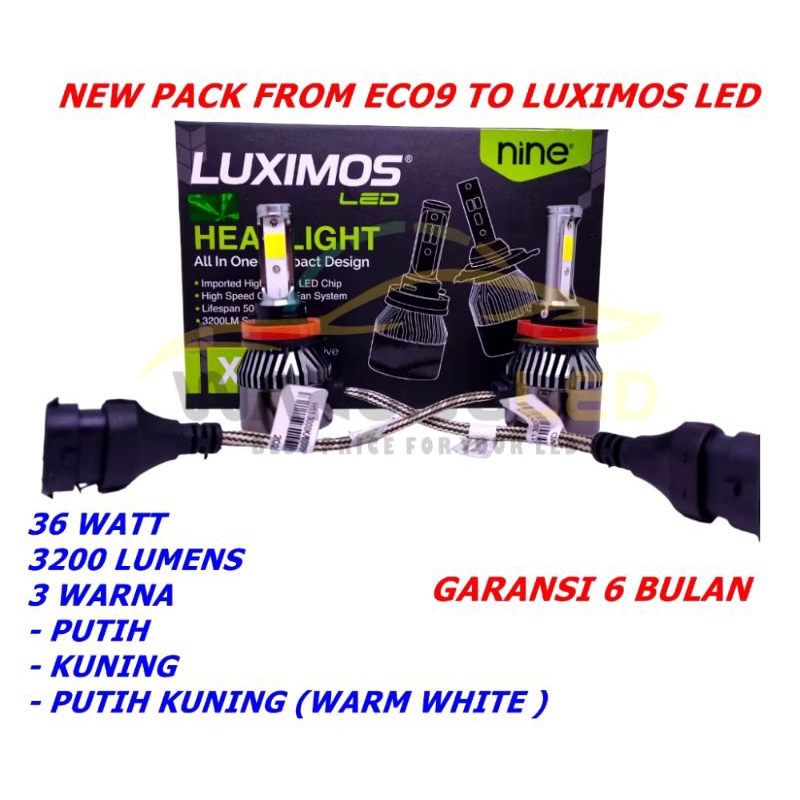 LAMPU LED FOGLAMP MOBIL LED X9 ECO9 LUMINOS H11 3 WARNA SUPER BRIGHT