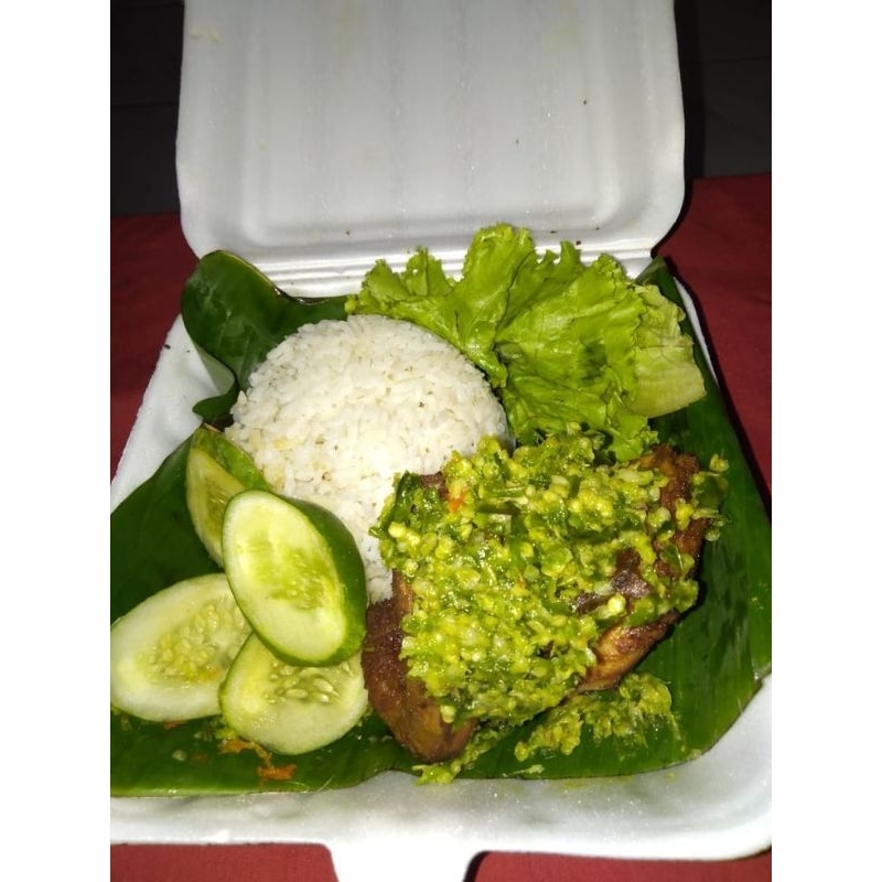 Paket Nasi Ayam Penyet Sambal ijo