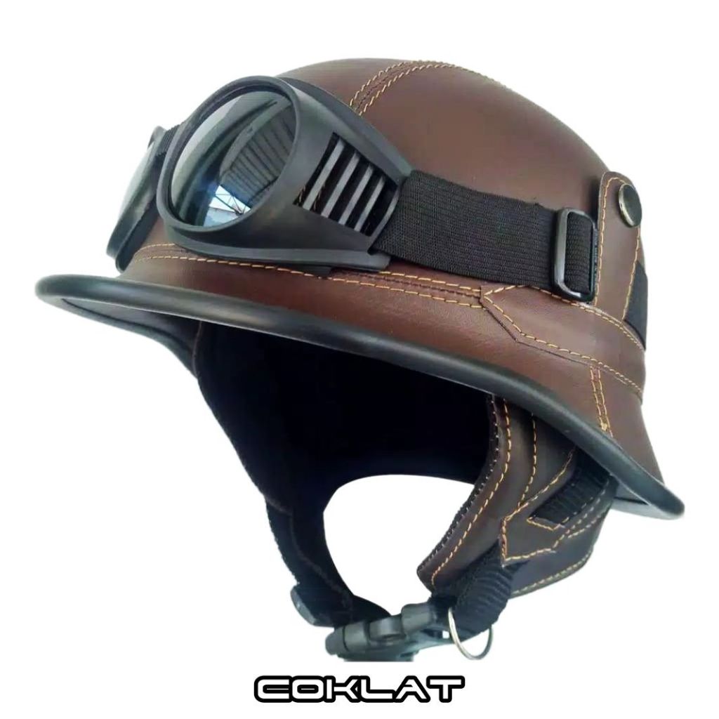 Helm Chips Helm Club Helm Retro Millenial Helm Klasik Jerman + Kacamata Chips