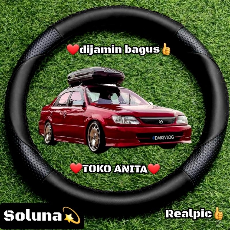 GLI37 Toyota Soluna Sarung Setir, Cover Stir Mobil Sedan Baleno, Dll size M