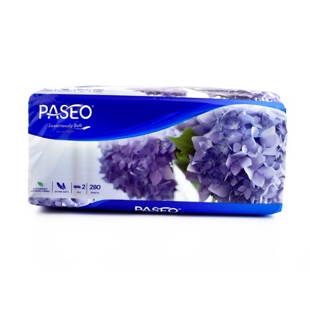 TISU WAJAH PASEO ELEGANT FACIAL TISSUE 2 PLY 280'S SOFTPACK