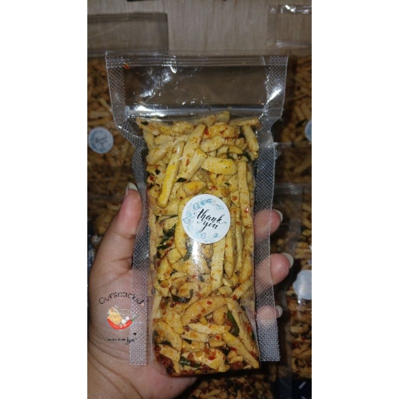 

BASRENG Original/Balado/Pedas Daun Jeruk 50 Gram/Keripik Basreng OURSNACK.ID