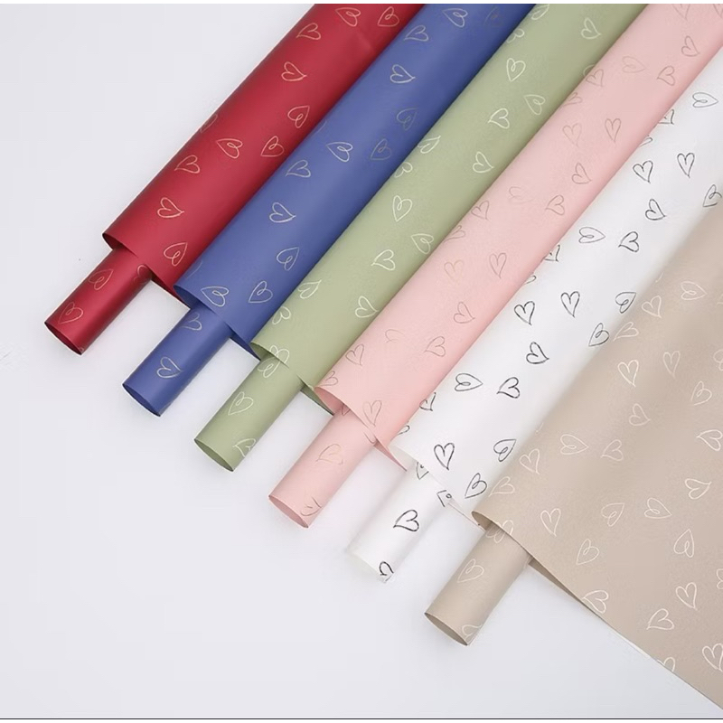 

Kertas Buket Bunga Love Korean Cellophane Wrapping / Kertas Bunga Buket Motif Love Garis KB6130