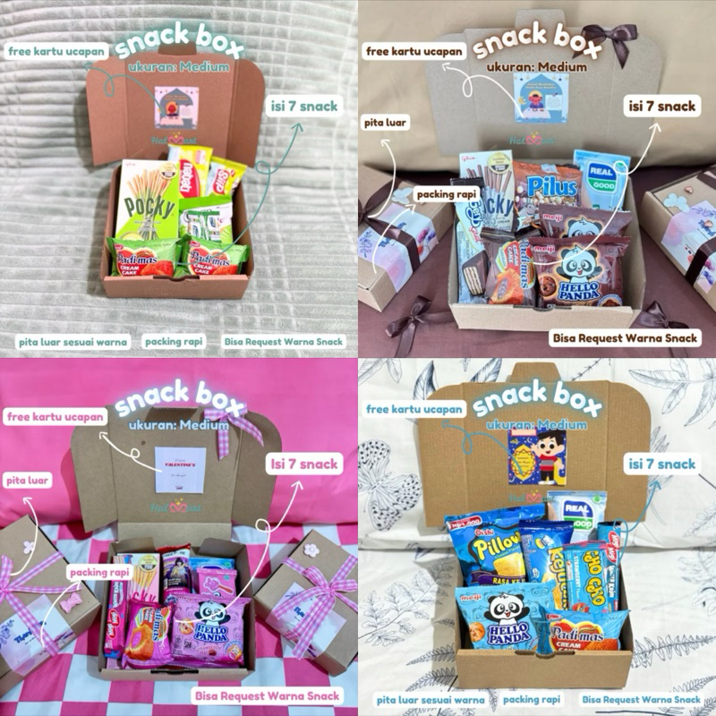 

SNACK BOX MEDIUM by Halmart - Hampers Lebaran Kado Ulang Tahun Gift Box Wisuda Hadiah Valentine Souvenir Pernikahan Siraman by Halmart