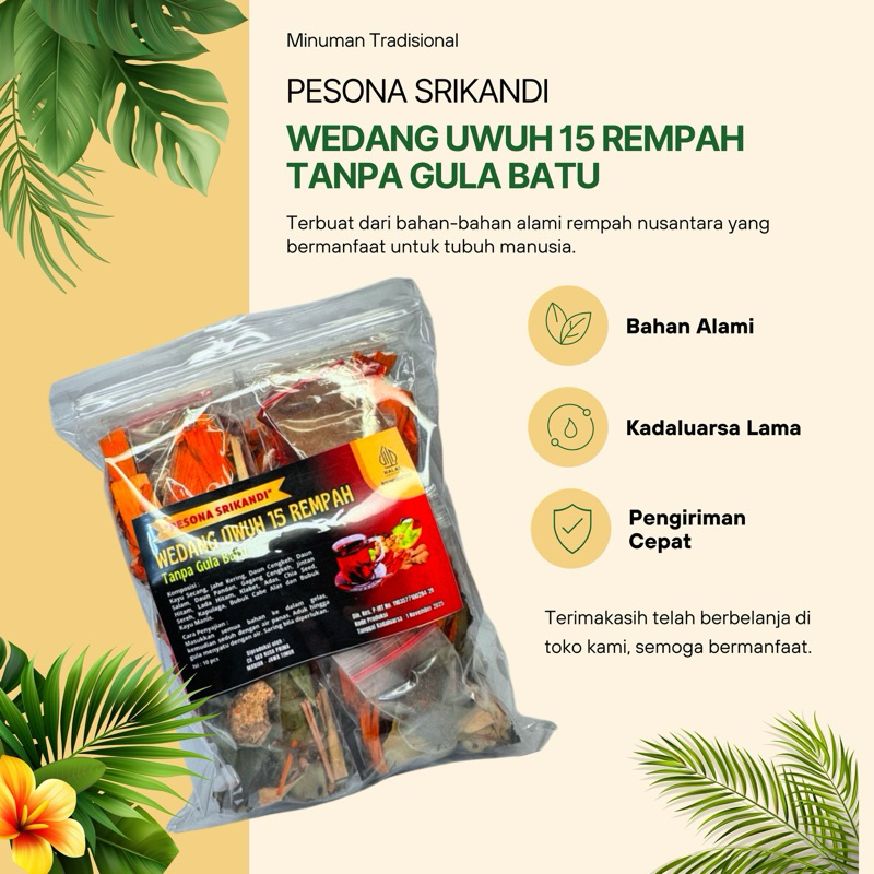 

Grosir Wedang Uwuh 15 Rempah Tanpa Gula Batu