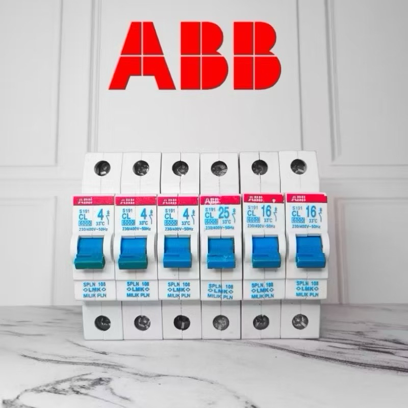 MCB PLN ABB type  S 191 CL 2A , 4A , 6A , 10A ORIGINAL.
