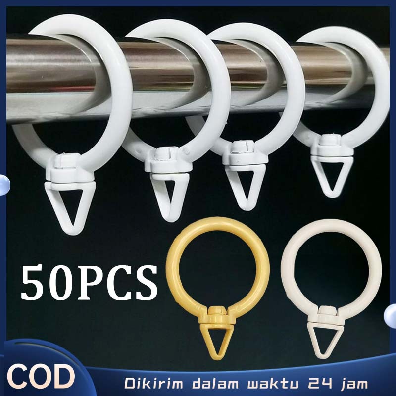 50pcs/set Gorden Cincin Gorden Ring Gantungan Gorden Jendela
