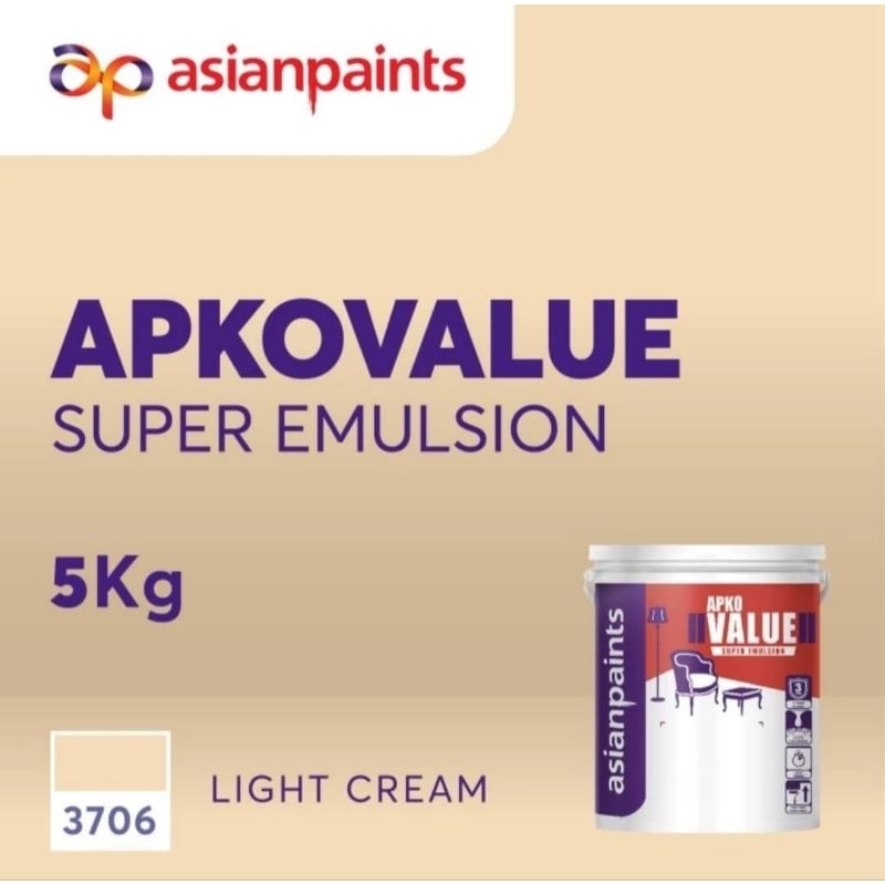 Cat Tembok Interior ASIAN PAINT APKO VALUE 3706 Light Cream 5kg