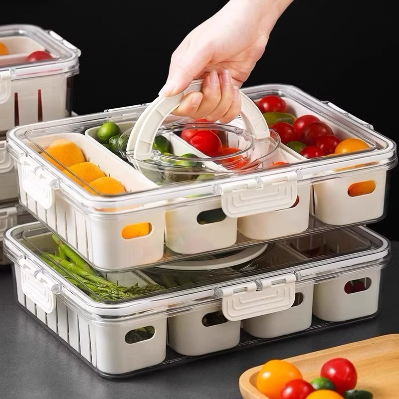 

Lezatoz_Genz Food Container 4 Grid / 8 Grid Kotak Penyimpanan Makanan Ringan Tempat Makan Bumbu