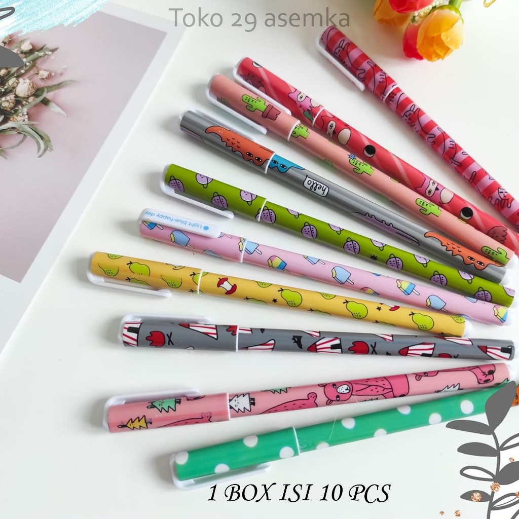 

PEN MARBLE KARTUN SET ISI 10 PCS PULPEN PENA UNIK LUCU ALAT TULI SEKOLAH MURAH