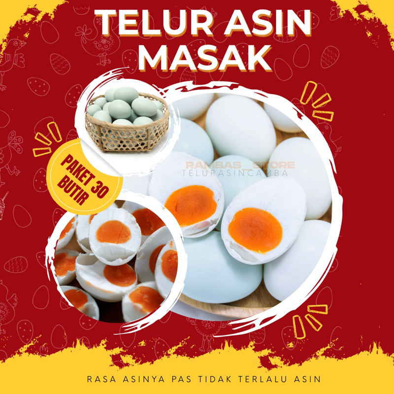 

Telur Bebek Asin Sudah Masak (isi 30 butir / 1 Rak)