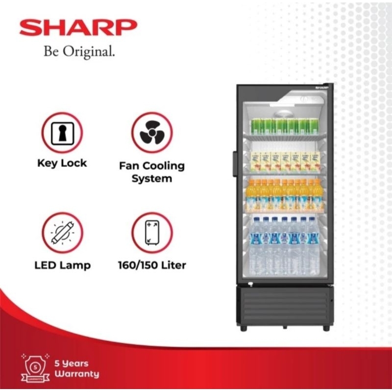 SHOWCASE SHARP 3RAK SCH-170FS 160LITER DISPLAY COOLER SHARP 3RAK