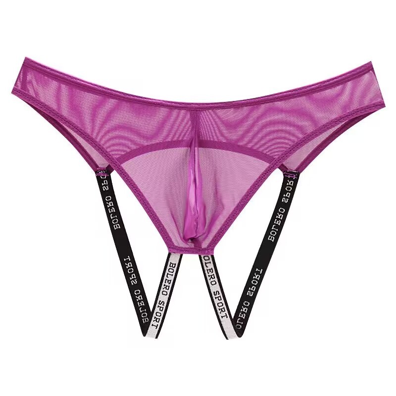 Night Show Celana Dalam Pria Open Crotch Sexy G String Transparan tali hot Crotchless 6Y056