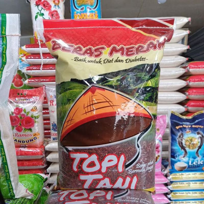 

beras merah cap topi tani 5kg premium