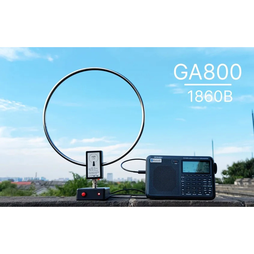 Antena Loop Aktif 10KHz-159MHz HF Antena Loop Kecil Gelombang Pendek untuk Radio