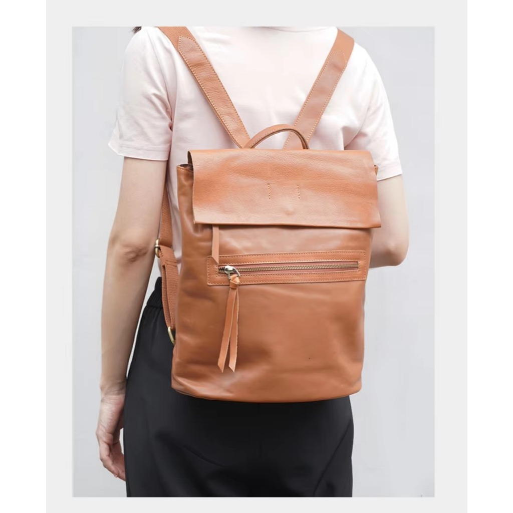 Tas Ransel Wanita Kulit Sapi Asli - Tas Ransel Minimalis Mahasiswa Kulit Asli