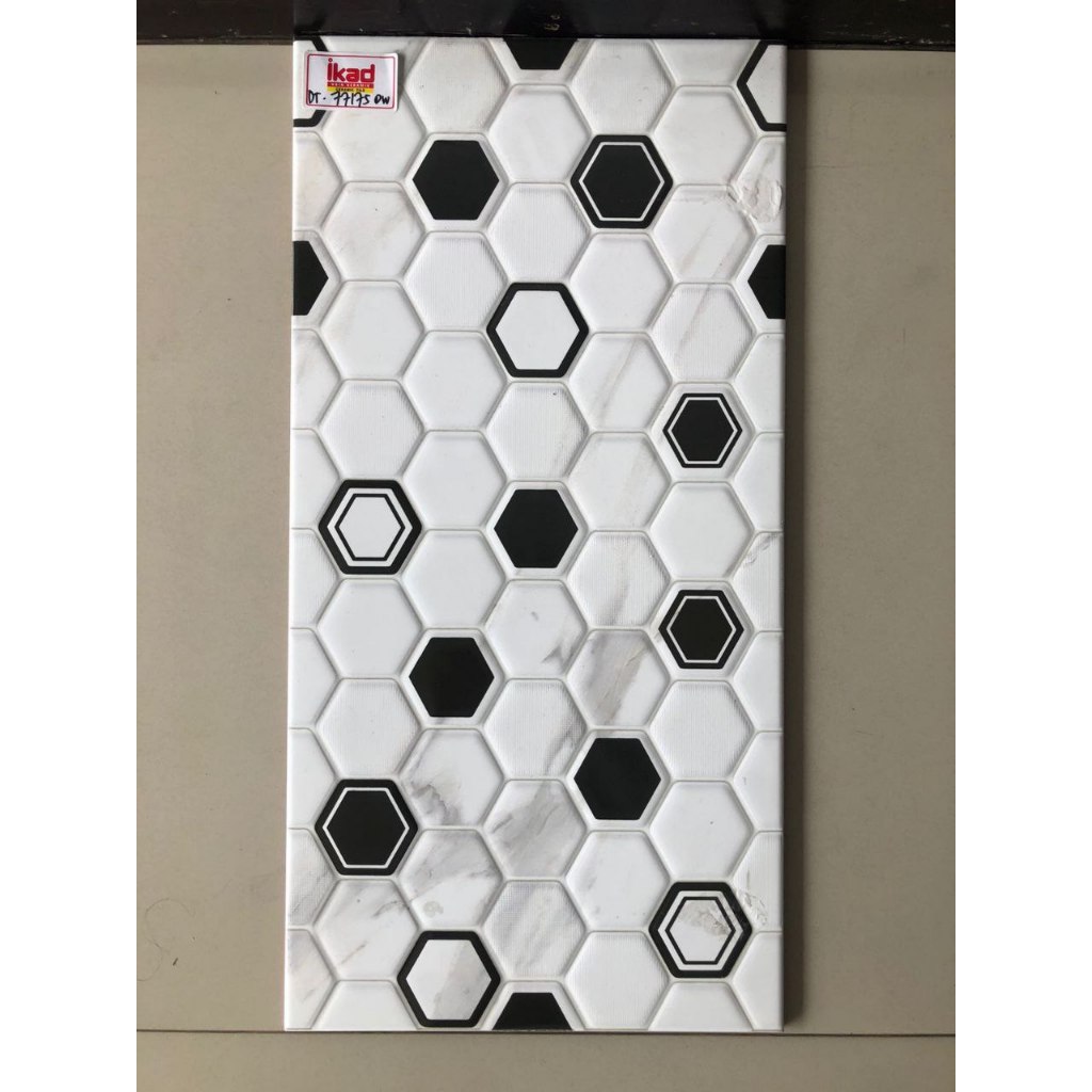 keramik dinding motif hexagonal glossy 30x60 IKAD DT77175